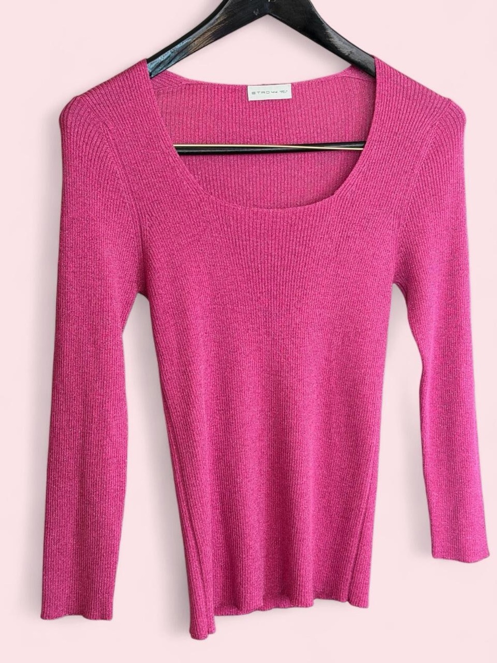 Etro Fuchsia Ribbed Knit Top - Picture 2 of 7
